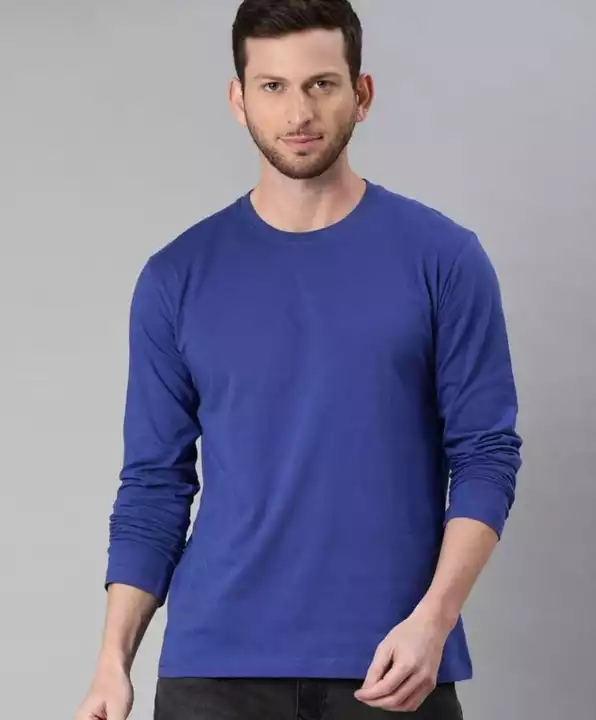 Full sleeve solid t shirt 👕 165 only pure sinker fabric,180gsm uploaded by Blue sail on 8/17/2022