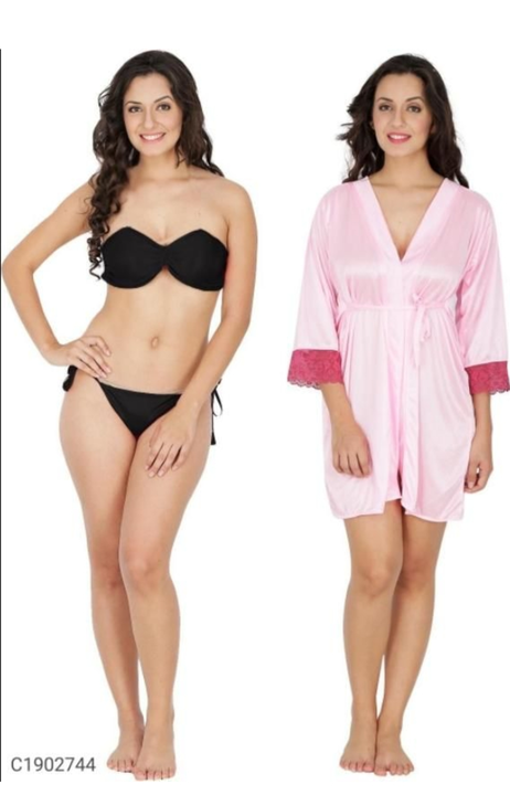 Post image Lingerie set with robe@Rs805