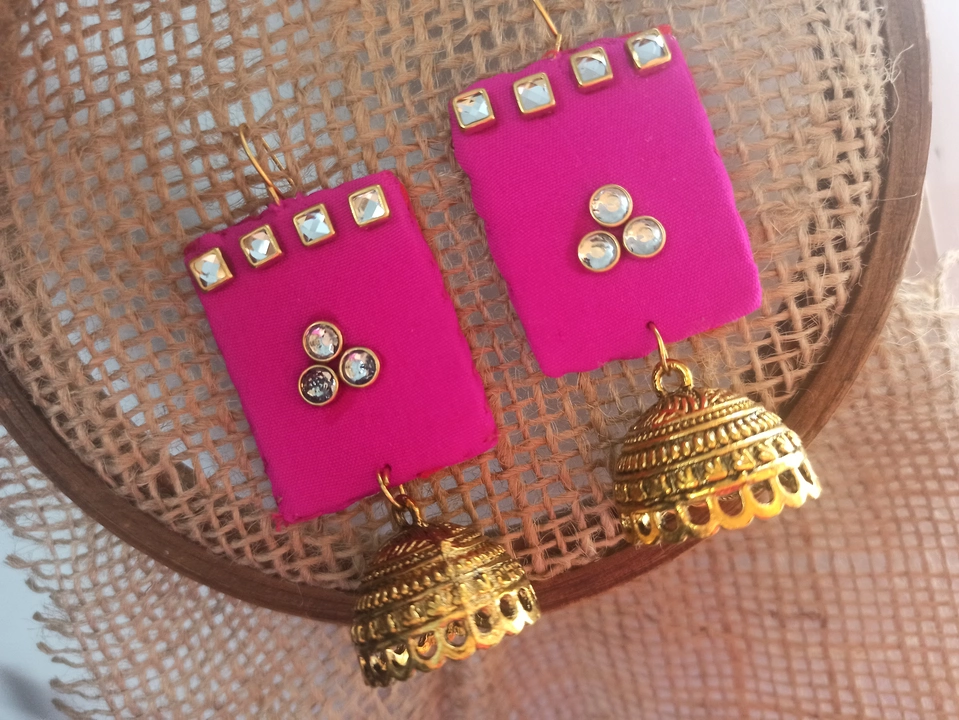 Hot pink jhumki earrings uploaded by HoorPari Fashions on 8/17/2022