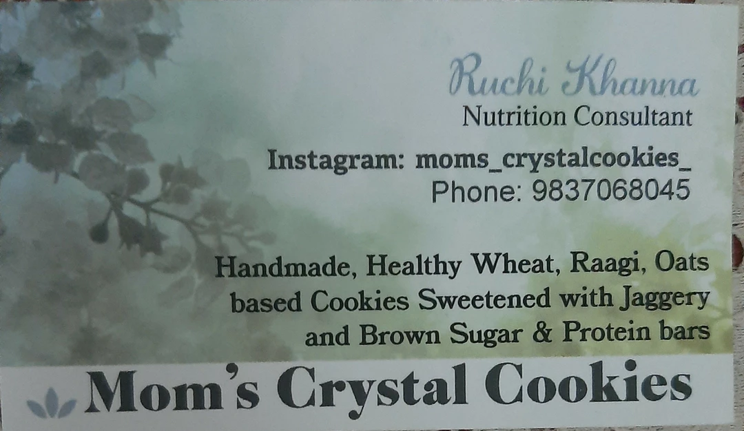 Visiting card store images of Mom's crystal cookies