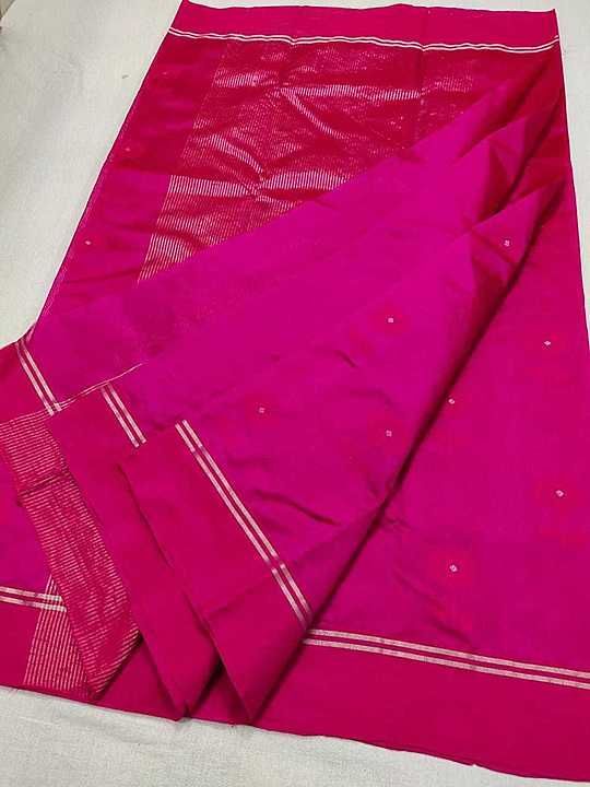 Post image Odear please my whatsapp no. 6265227494
Handloom original chanderi Saree 
Fabric silk by silk katan