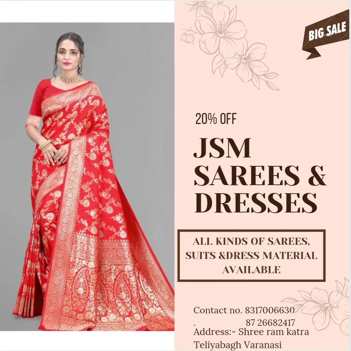 Visiting card store images of J.S.M Sarees & Dresses