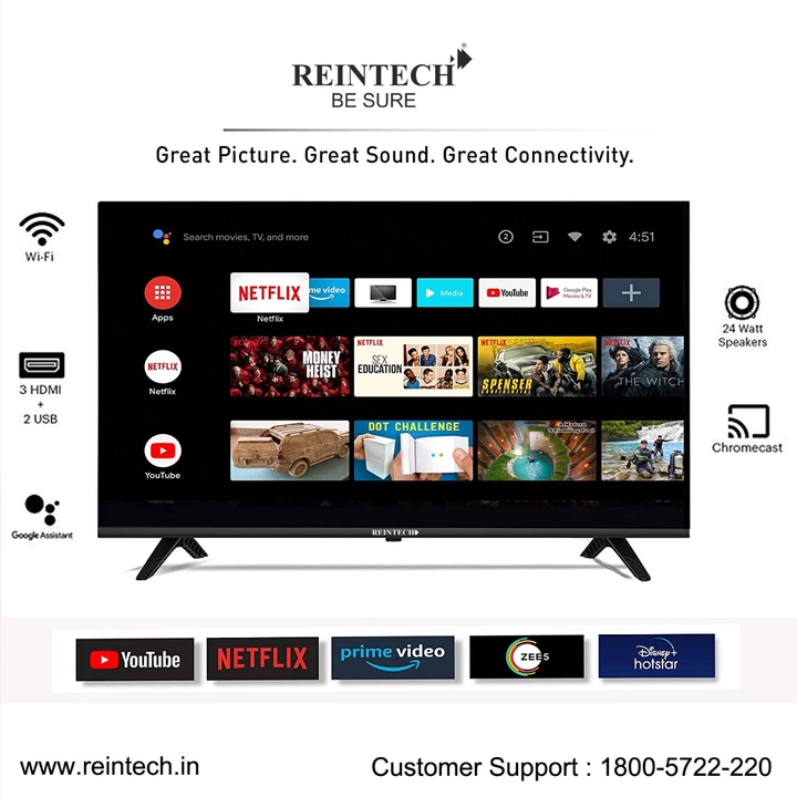 32 inch smart TV Reintech Brand  uploaded by Reintech Electronics Pvt Ltd. on 8/17/2022