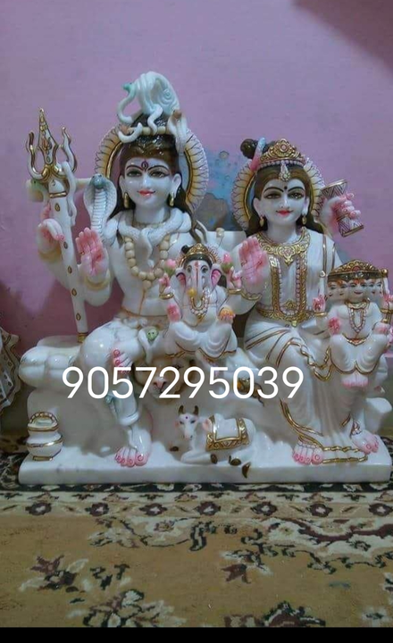 Makrana marble shiv parivar status  uploaded by Aarti marble Murti art Ramgarh Alwar Rajasthan on 8/18/2022