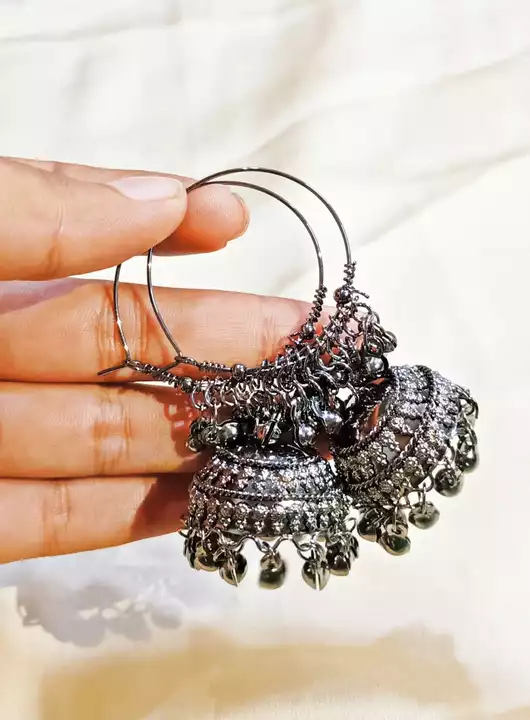 Black bali jhumki earrings  uploaded by business on 8/18/2022