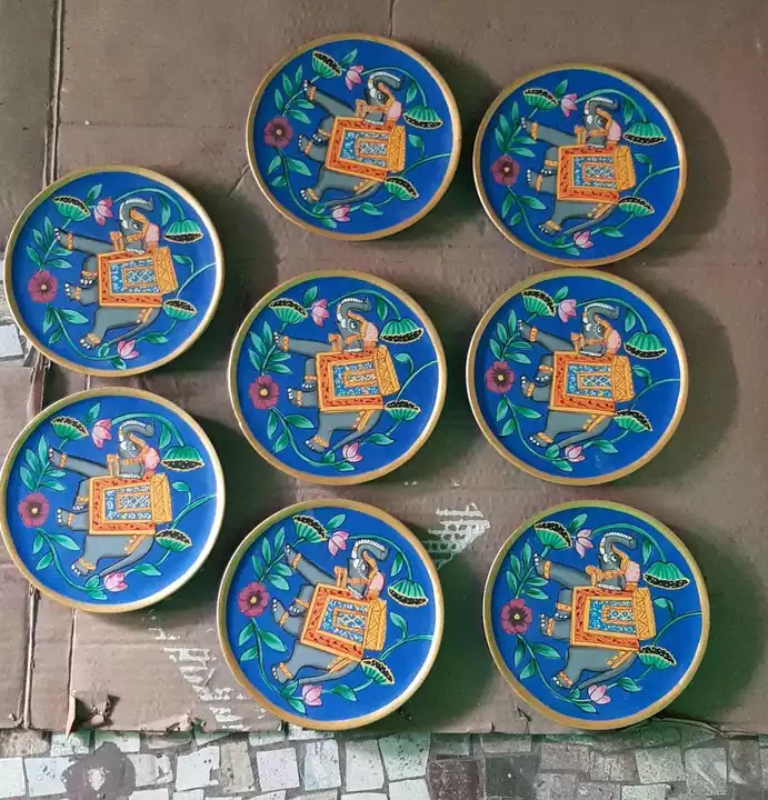 Wooden plates panting  uploaded by Girish handicrafts wooden items jod on 8/18/2022