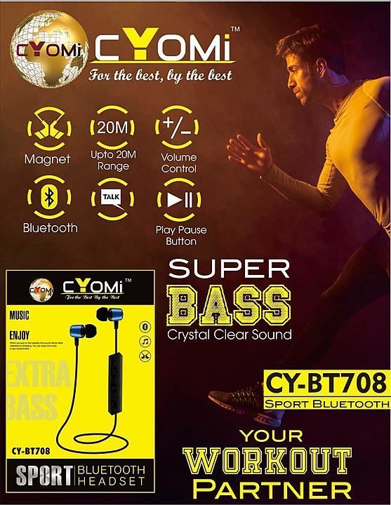 Cyomi BT708 Bluetooth Handfree with 8Hr bettery Backup uploaded by AHINSA TRADERS on 11/26/2020