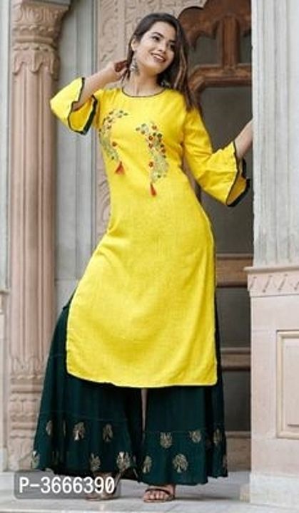 Kurti with plazo uploaded by business on 6/23/2020