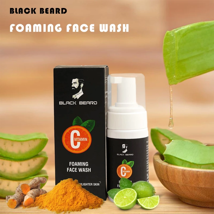Post image Black beard vitamin c foaming facewash is skin clarifying and deep cleansing facewash enriched with vitamin c, aloe vera extract