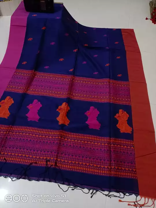 Pure khadi cotton handloom saree with BP good quality  uploaded by business on 8/18/2022