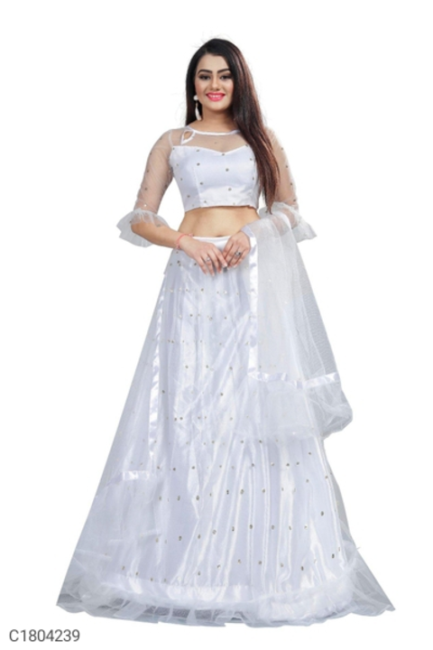 Unique Embroidered Net Lehenga Set With dupatta  uploaded by business on 8/18/2022