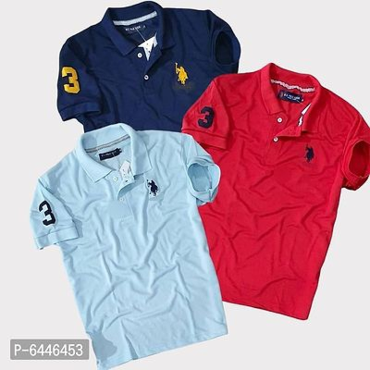 Cotton Solid Half Sleeves Mens Polo T-Shirt Pack Of 3 uploaded by business on 8/18/2022