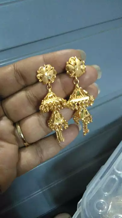 Jhumka one gram gold real gold look uploaded by business on 8/18/2022
