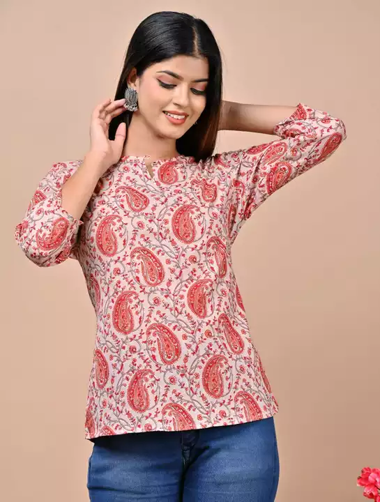 Hand block printed cotton Top uploaded by Suman Textile on 8/19/2022