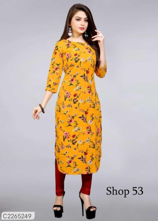 Printed American Crepe Kurti  uploaded by Online product seller on 8/19/2022