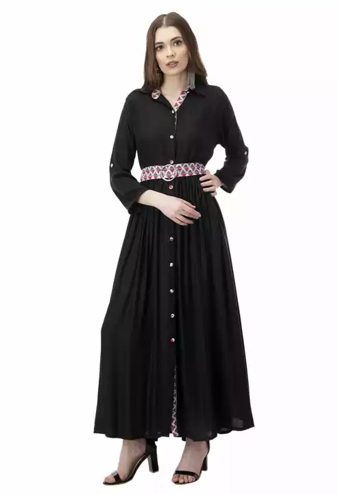 Long kurti with collar, belt @ 399 uploaded by GFashions on 8/19/2022