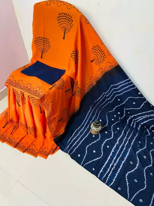 Post image Hand block print  saree with blous

✂️1.Size 6.3 metres including blouse pieces.
🧶2.Pure handmade sarees
🌞3.100% colour guarantee
🌼4. Fabric cotton mul-mul