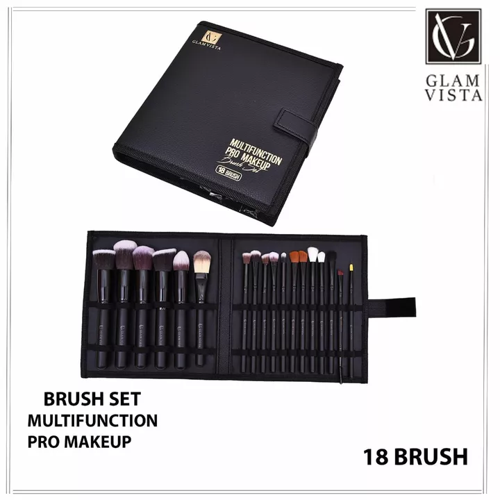Glam Vista 18 Pc Professional Brush Set  uploaded by Bulk Quality Cosmetics @ Best Prices on 8/19/2022