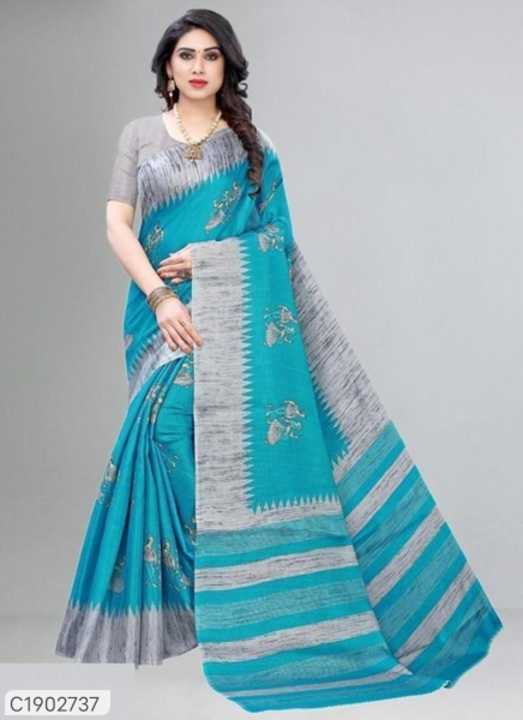 Post image *Catalog Name:* Trendy Printed Art Silk Saree
*Details:*Product Name: Trendy Printed Art Silk SareePackage Contains: 1 piece of Saree with 1 piece of Blouse piece
Sarees Fabric: Art Silk
Saree Work: Printed
Blouse Fabric: Art Silk
Blouse Work: Solid
Saree Length: 5.5
Saree Blouse Length: 0.8Weight: 400
Designs(डिज़ाइन): 4
💥 *FREE Shipping* (फ्री शिपिंग)💥 *FREE COD* (फ्री केश ऑन डिलीवरी)💥 *FREE Return &amp; 100% Refund* (फ्री रिटर्न और 100% रिफंड)🚚 *Delivery*: Within 7 days (डिलीवरी 7 दिनों में)