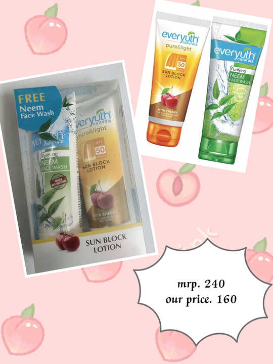 Everyuth sub block lotion + neem face wash combo uploaded by Global traders on 8/20/2022