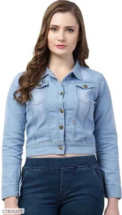 Post image *Catalog Name:* Women's Denim Embellished Jacket⚡⚡ Quantity: Only 5 units available⚡⚡*Details:*Product Name: Women's Denim Embellished JacketPackage Contains: 1 Piece Of Jacket
Sizes In Inches: 36
Color: Blue
Fabric: Denim
Pattern: Embellished
Style: Denim Jacket
Occasion: Casual
Wash: Hand
Combo/Set of: Pack of 1
Brand: Ayrin
Length: Regular
Length In Inches: 22
Sleeve Length: Full Sleeve
Neck Type: Double Collar
Closure: Button
No Of Pocket: 2
Weave Type: Denim
Feature: LightweightWeight: 320Designs: 8💥 *FREE Shipping* 💥 *FREE COD*💥 *FREE Return &amp; 100% Refund*🚚 *Delivery:* Within 5 daysBuy online:https:jacket/5315951771?k5g43t