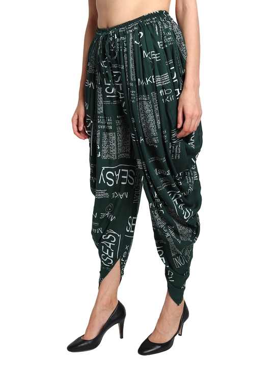  Alphabetic printed green Dhoti salwar uploaded by business on 8/20/2022