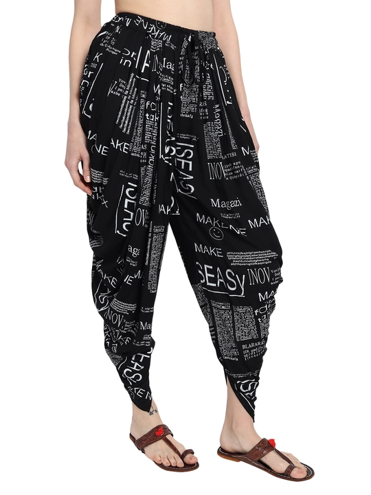  Alphabetic printed black Dhoti salwar uploaded by Collection counter on 8/20/2022