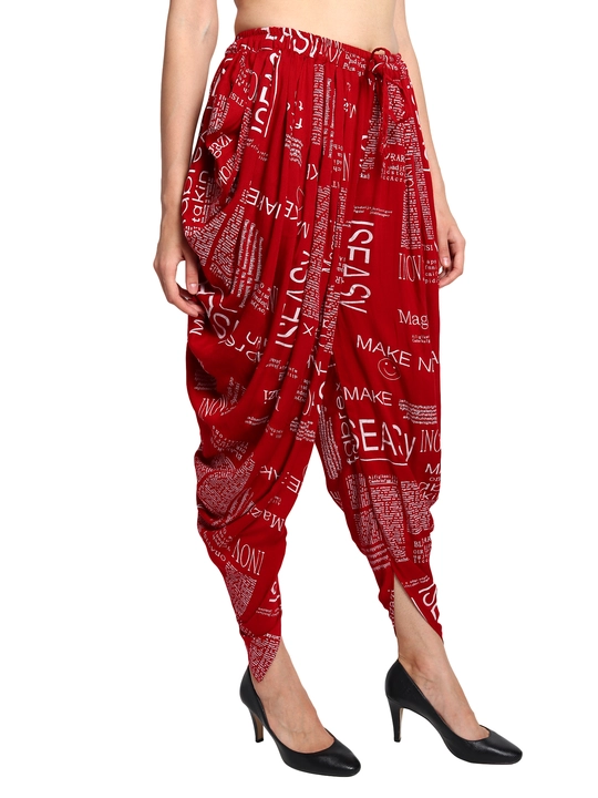  Alphabetic printed red Dhoti salwar uploaded by Collection counter on 8/20/2022