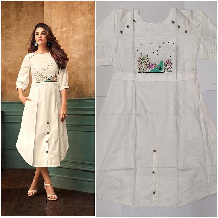 Heavy cotton embroidery work kurti uploaded by Vd callection on 11/28/2020