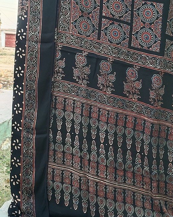 Ajrakh modal silk saree available uploaded by business on 11/28/2020