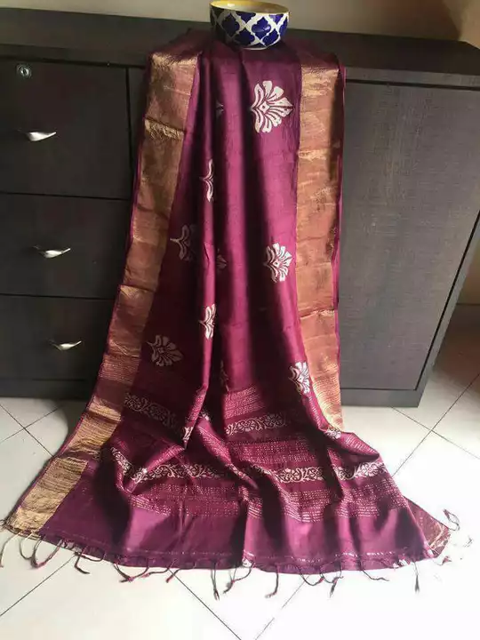 Pure tussar with zari border uploaded by SN PURE SILK on 8/20/2022