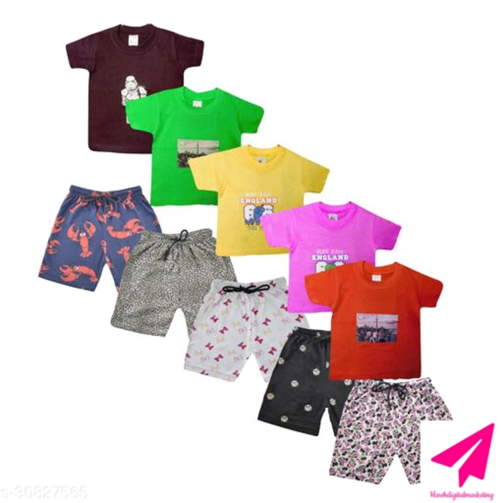 Post image Combo of 5 pic 
👉Boys  Clothing Sets Pack Of 5
👉Price _ 560/-
👉Name: Boys  Clothing Sets Pack Of 5Top Fabric: CottonBottom Fabric: CottonSleeve Length: Short SleevesTop Pattern: PrintedBottom Pattern: PrintedNet Quantity (N): Pack Of 5Sizes:9-12 Months, 12-18 Months, 18-24 Months, 2-3 Years, 3-4 YearsIt is made from Hosiery material , It is dailywear productCountry of Origin: IndiaWhatsApp _7746836607