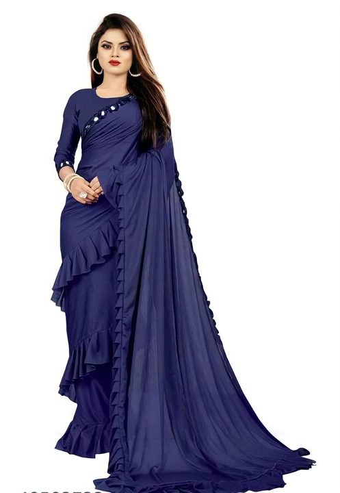 Ruffle saree uploaded by Aj fashion on 8/21/2022