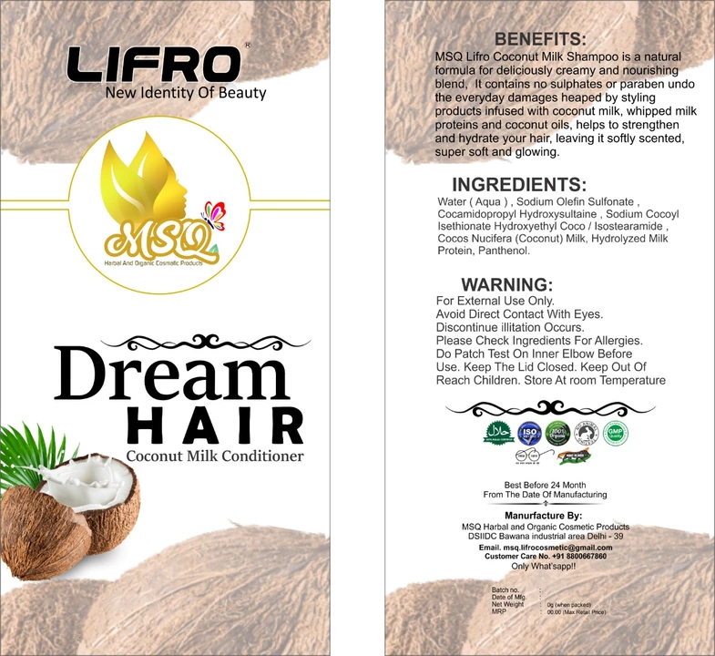 Dream Hair Coconut Milk Conditior uploaded by  MSQ Lifro Products on 8/21/2022