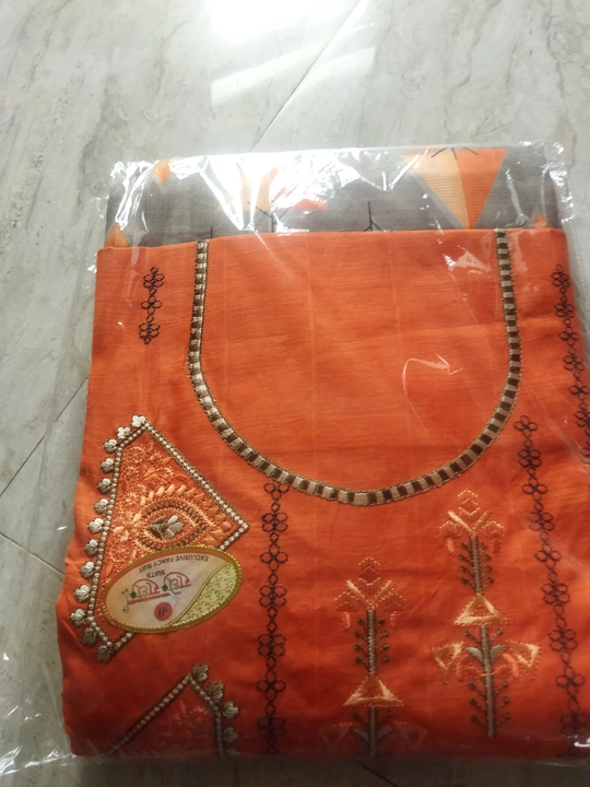 5 mtr cotton suits with printed bottom and printed dhupta for sale uploaded by business on 8/21/2022
