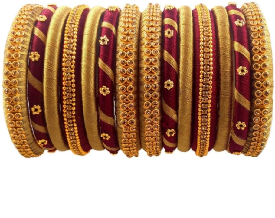 Silk thread bangles 
Name: Silk thread bangles 
Base Metal: Alloy
Plating: No Plating
Stone Type: Ku uploaded by business on 8/21/2022