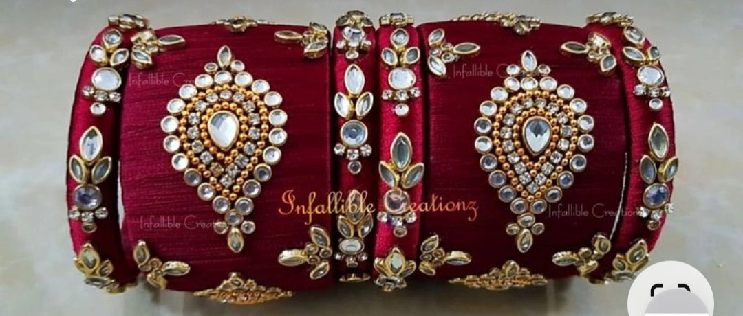 Silk bangles  uploaded by Bridal Silk Thread Bangle Set For Girls on 8/21/2022