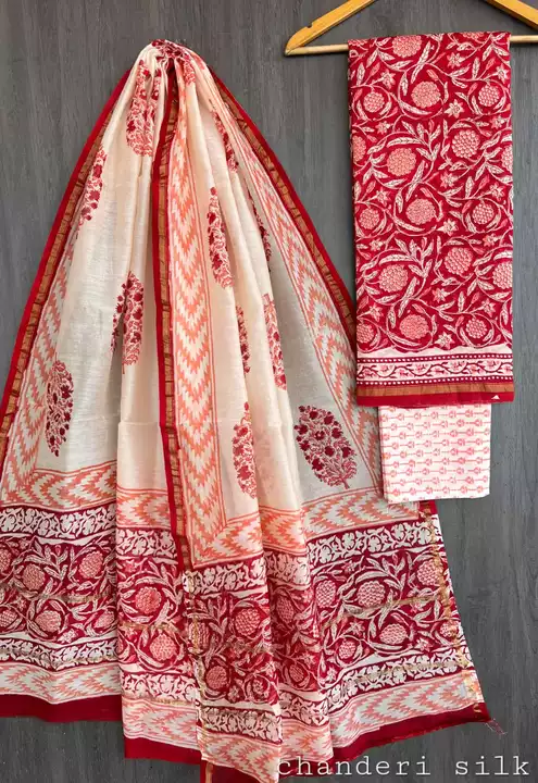 Chanderi silk suits uploaded by SP Handicrafts on 8/21/2022