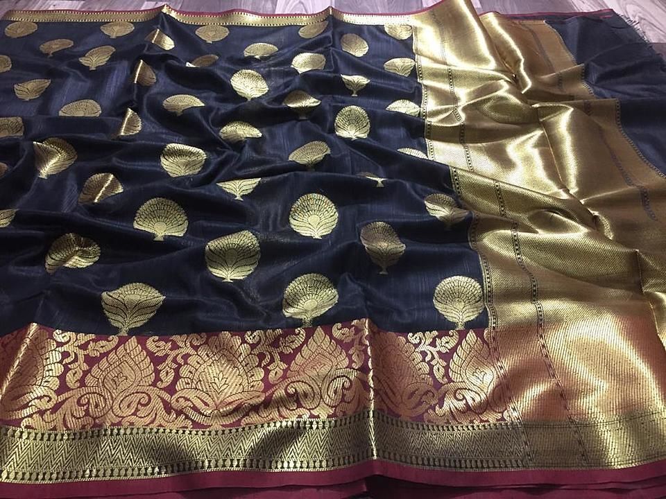 Banarasi Muga Cotton Silk Saree Zari Buta With Blouse Piece uploaded by business on 6/23/2020