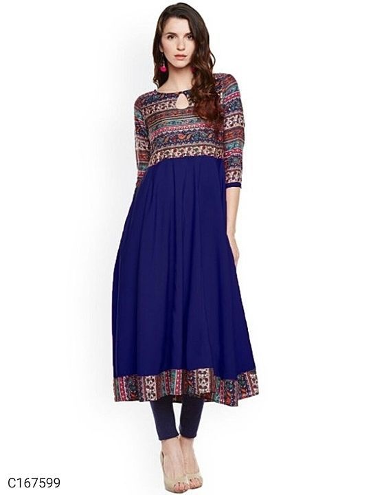Post image ₹ 504

*Catalog Name:* Delicate Crepe Solid with Printed 3/4th Sleeves Round Neck Festive Kurtis

*Details:*
Package Contains:-Kurti
Fabric:- Crepe
Size:- S-36, M-38, L-40, XL-42, XXL-44
Sleeves:- 3/4 Sleeves
Length - 46"
Colour of the products would be vary from the actual product due to screen setting.



Designs: 4

💥 *FREE Shipping* 
💥 *FREE COD* 
💥 *FREE Return &amp; 100% Refund* 
🚚 *Delivery*: Within 7 days