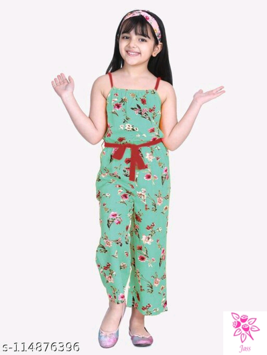 Catalog Name:*Modern Stylus Kids Girls Dungarees & Jumpsuits* Fabric: Crepe Sleeve Length: Product D uploaded by business on 8/22/2022