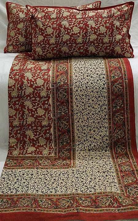 Post image *Handblock Kalamkari*  Bedsheets with 2 Pillow Covers💫💫

Size : 100inch * 108inch
Fabric : 100% *Cotton* 

For more updates contact me on whatsapp: 8766678813

Note : *Border Might* *Slightly Differ Since All* *Prints Are Quiet Similar* *To Each Other*