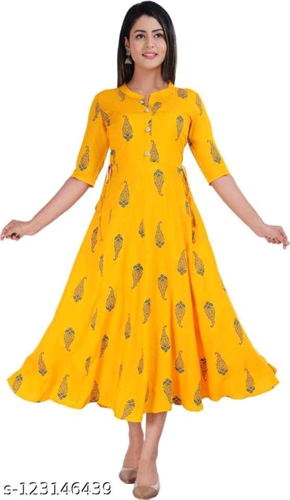 Yellow anarkali dress uploaded by business on 8/22/2022