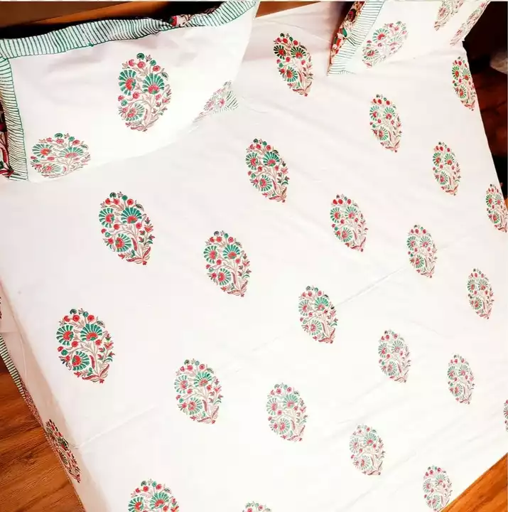 Product image with price: Rs. 1150, ID: hand-block-printed-percale-100-cotton-bedsheet-d2cbc22a