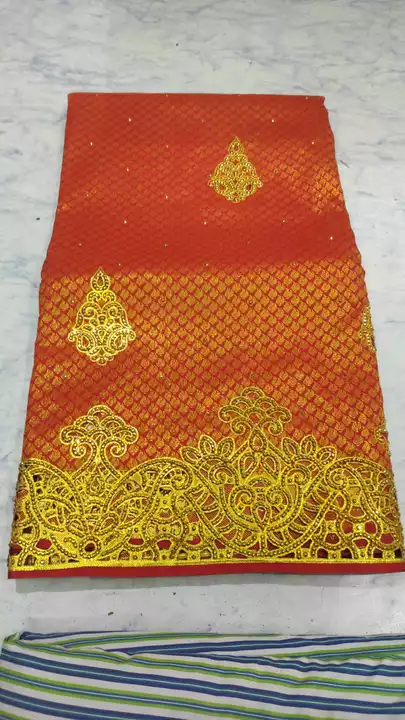 Brocade computer embroidery patli with gold stone uploaded by Arsalan sarees on 8/22/2022