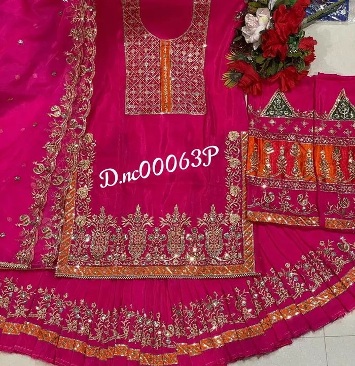 Post image *NC BRAND*D.nc00063Ppure dupoin silk suits duptaa organza Prices 2550₹