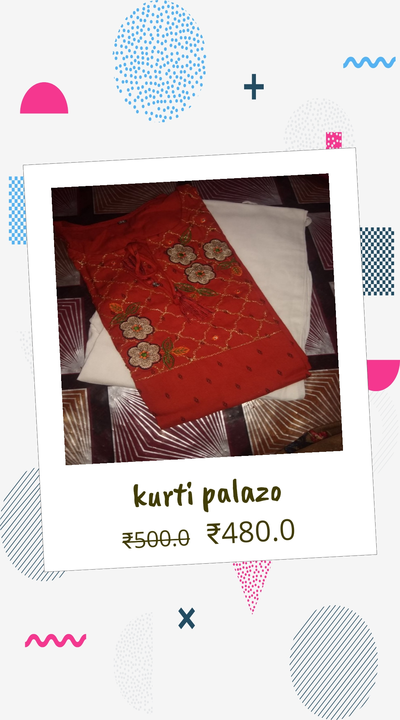 Post image Kurti palazo set in cotton reyon fabric in any sizes