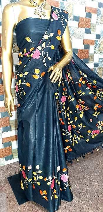 Exclusive soft saree with floral embroidery work  uploaded by business on 11/29/2020