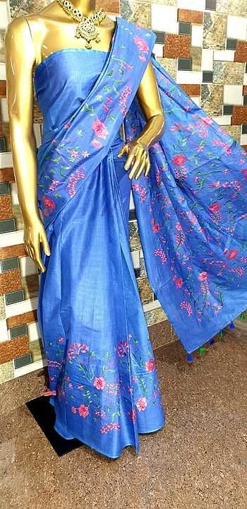 Exclusive soft saree with floral embroidery work  uploaded by business on 11/29/2020