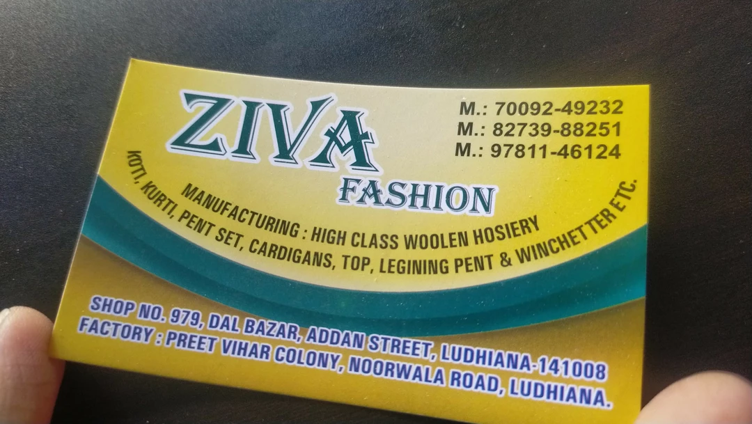Visiting card store images of Ziva fashion